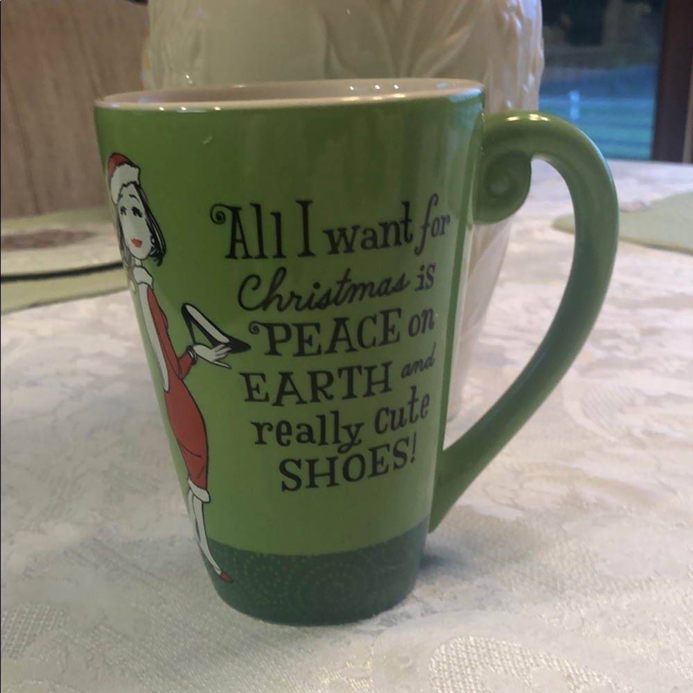 Charming Green Christmas Mug with Holiday Message